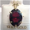 Image 5 : 14K Yellow Gold Garnet (14X10Mm)(6.11ct) Pendant (~weight 4.5g), Made in Canada, Suggested Retail Va