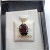 Image 7 : 14K Yellow Gold Garnet (14X10Mm)(6.11ct) Pendant (~weight 4.5g), Made in Canada, Suggested Retail Va