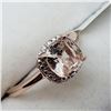 Image 2 : Rose Gold Plated Silver Morganite Ring (~Size 7) (~weight 4g), Suggested Retail Value $500 (Estimate