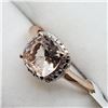 Image 3 : Rose Gold Plated Silver Morganite Ring (~Size 7) (~weight 4g), Suggested Retail Value $500 (Estimate