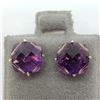 Image 2 : 14K Yellow Gold Amethyst Stud(3.25ct) Earrings, Made in Canada, Suggested Retail Value $320 (Estimat