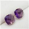 Image 3 : 14K Yellow Gold Amethyst Stud(3.25ct) Earrings, Made in Canada, Suggested Retail Value $320 (Estimat