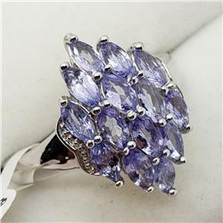 Silver Tanzanite(1.9ct) Ring (~Size 7) (~weight 5.5g), Suggested Retail Value $600 (Estimated Sellin