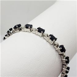 Silver Sapphire(8ct) 7.5 Inch Bracelet (~weight 11.33g), Made in Canada, Appraised Retail $901 (Esti