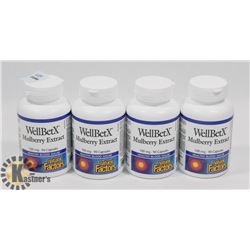 FOUR WELLBETX MULBERRY EXTRACT 90 CAPSULES EACH