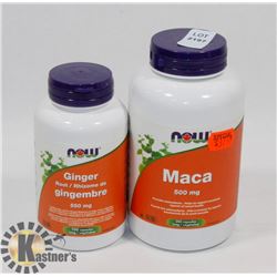 NOW MACA 250 CAPSULES EXP SEPT/20  AND NOW GINGER