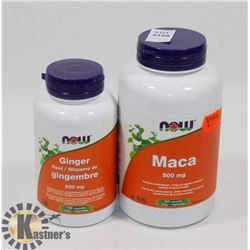 NOW MACA 250 CAPSULES EXP SEPT 2020 &  NOW GINGER