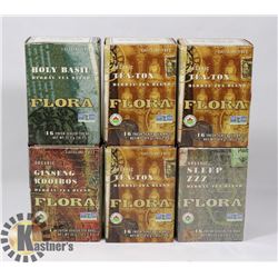 6 BOXES OF FLORA TEA BAGS (16 PER BOX)