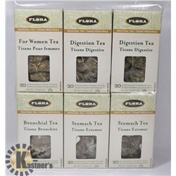 SIX BOXES OF FLORA MEDICINAL TEA