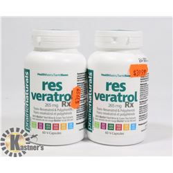 TWO PRAIRIE NATURALS RES VERATROL RX 60 CAPSULES