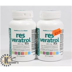 TWO PRAIRIE NATURALS RES VERATROL RX 60 CAPSULES