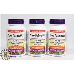 LOT OF 2 WEBBER NATURALS SAW PALMETTO 160MG