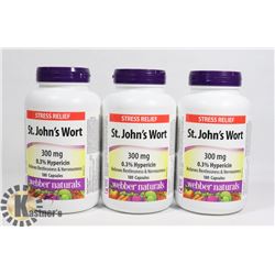 3 BOTTLES OF ST. JOHNS WART 300MG