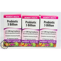 3 BOXES OF PROBIOTIC 5 BILLION, 45 CAPSULES EACH