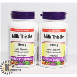 BAG OF 2 WEBBER NATURALS MILK THISTLE 150MG.