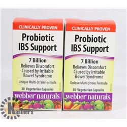 2 BOXES OF PROBIOTIC IBS SUPPORT, 30 CAPSULES EACH