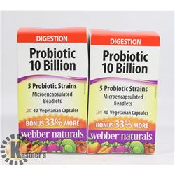 2 BOXES OF PROBIOTIC 10 BILLION, 40 CAPSULES EACH