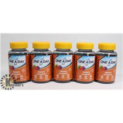 LOT OF 5 ONE A DAY MENS GUMMIES,