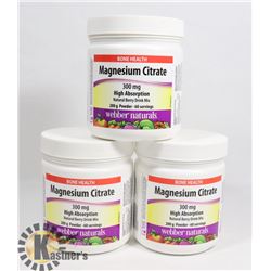 LOT OF 3 WEBBER NATURAL MAGNESIUM CITRATE 30MG
