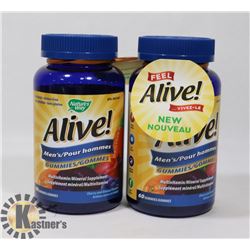 LOT OF 2 NATURES WAY ALIVE MENS GUMMIES, 60 IN