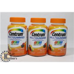 LOT OF 3 CENTRUM ADULT MULTI GUMMIES,