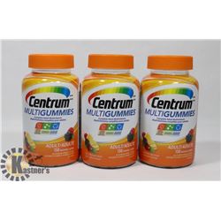 LOT OF 3 CENTRUM ADULT MULTI GUMMIES,