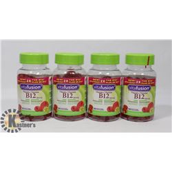LOT OF 4 VITAFUSION B12 GUMMIES VITAMINS, 500MCG