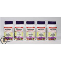 LOT OF 5 WEBBER NATURALS MELATONIN 5MG,