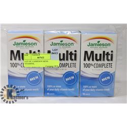 LOT OF 3 JAMIESON MENS VITAMINS,
