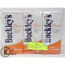 LOT OF 3 BUCKLEYS CHEST CONGESTION 150ML ,