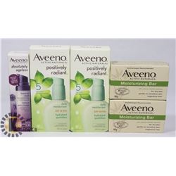 BAG OF ASSORTED AVEENO BEAUTY PRODUCTS