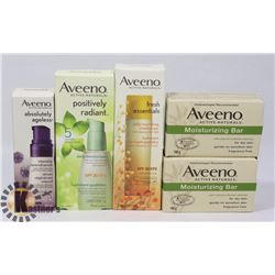 BAG OF ASSORTED AVEENO BEAUTY PRODUCTS
