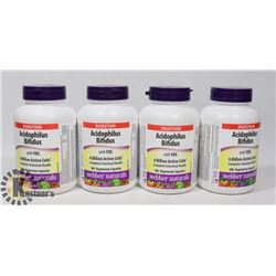 BAG OF 4 WEBBER NATURALS ACIDOPHILUS BIFIDUS