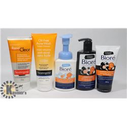 BAG OF ASSORTED FACIAL CARE PRODUCTS