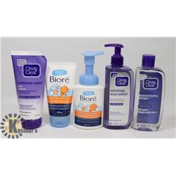 BAG OF ASSORTED FACIAL CARE PRODUCTS
