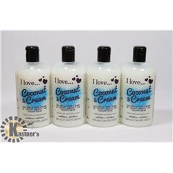 LOT OF 4 500ML BOTTLES COCONUT CREAM BUBBLE