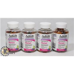 LOT OF 4 BOTTLES OF 75 GUMMY ADULT ESSENTIALS