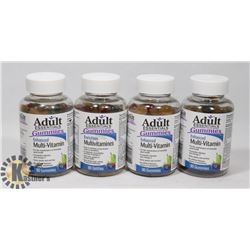 LOT OF 4 BOTTLES OF GUMMY ADULT ESSENTIALS