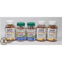 LOT OF 5 ASSORTED BOTTLES ADULT ESSENTIALS