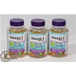LOT OF 3 WEBBER NATURALS OMEGA 3 900 MG EACH