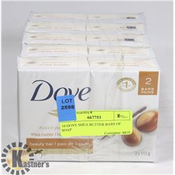 10 DOVE SHEA BUTTER BARS OF SOAP