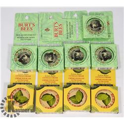 BAG OF ASSORTED BURTS BEES OINTMENT & CREAMS
