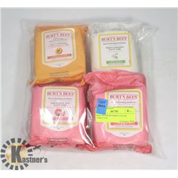 BAG OF 4 BURTS BEES FACIAL TOWELETTES