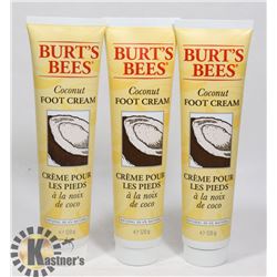 LOT OF 3 BURTS BEES COCONUT FOOT CREAM