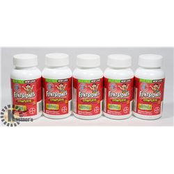 LOT OF 5 FLINTSTONES COMPLETE 150 CHEWABLE TABS