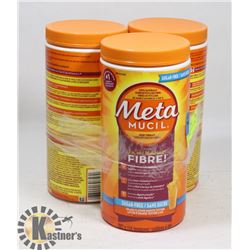 LOT OF 3 METAMUCIL 3 IN 1 FIBRE SUGAR FREE 662G
