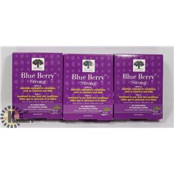 LOT OF 3 NEW NORDIC BLUE BERRY STRONG 60 TABS EACH