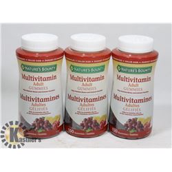 LOT OF 3 NATURES BOUNTY MULTI VITAMIN GUMMIES