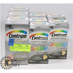 LARGE LOT OF ASSORTED CENTRUM SELECT
