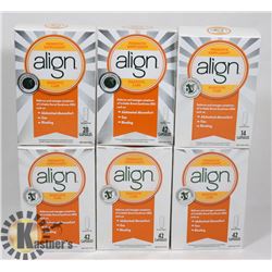LOT OF 6 ASST SIZE ALIGN DIGESTIVE CARE.